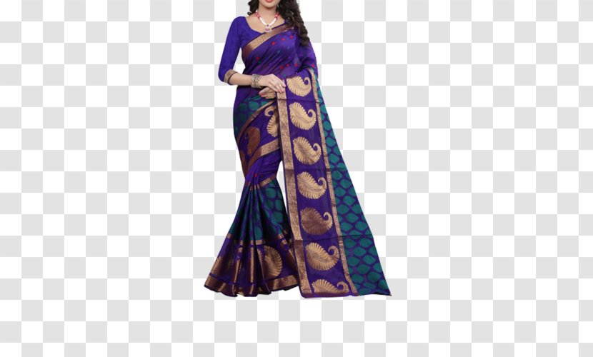 Silk Velvet Shoulder Dress - Purple Transparent PNG