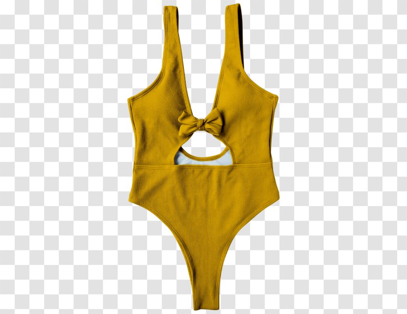 One-piece Swimsuit Clothing Bodysuit Neckline - Silhouette - Watercolor Transparent PNG