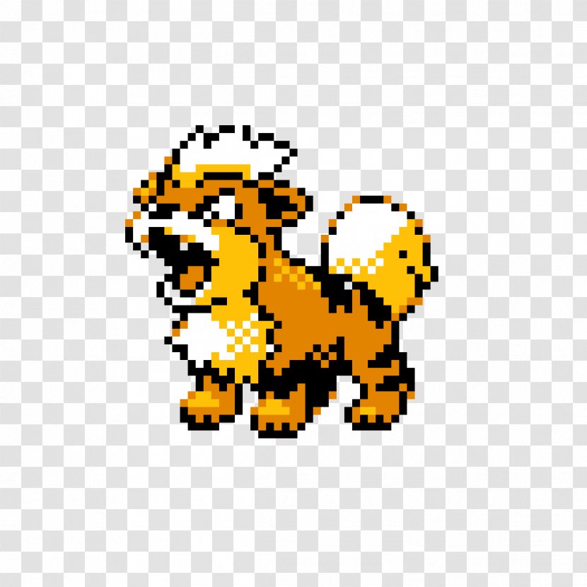 Pokémon Gold And Silver Crystal Stadium Growlithe Arcanine - Yellow - Sprite Transparent PNG