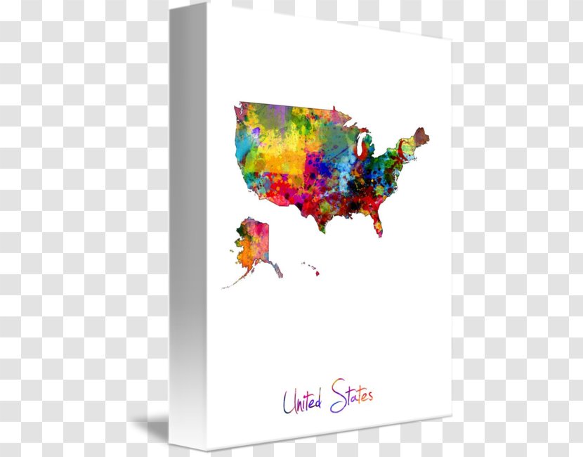 United States World Map Graphic Design - Pollinator - Watercolour Transparent PNG
