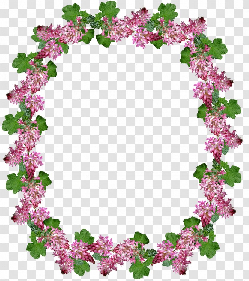 Flower Wreath Frame - Magenta Picture Transparent PNG