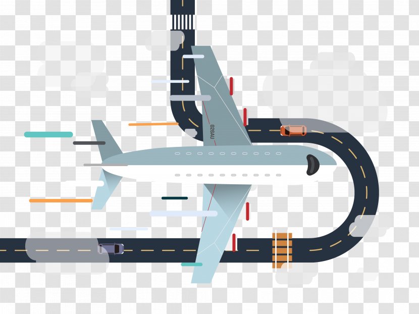Airplane Airport Flat Design - Machine - Vector Aircraft Transparent PNG