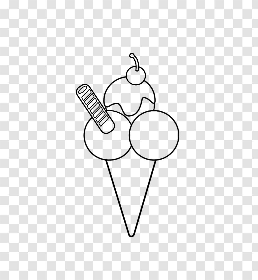 Ice Cream Cones Gelato Drawing Kleurplaat Child - Monochrome - Crepe Transparent PNG
