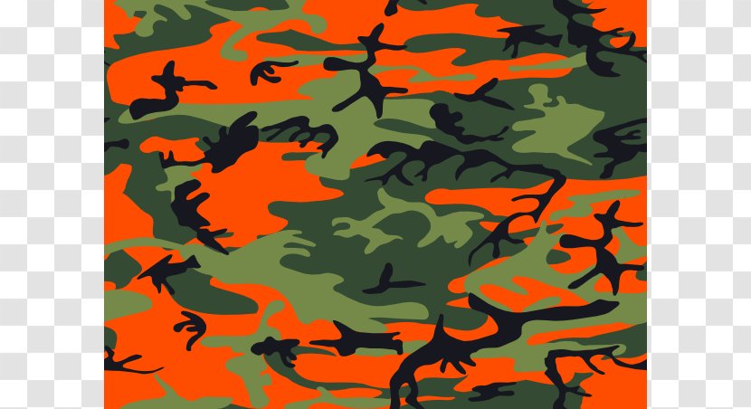 Military Camouflage Clip Art - Safety Orange - Camo Cliparts Transparent PNG