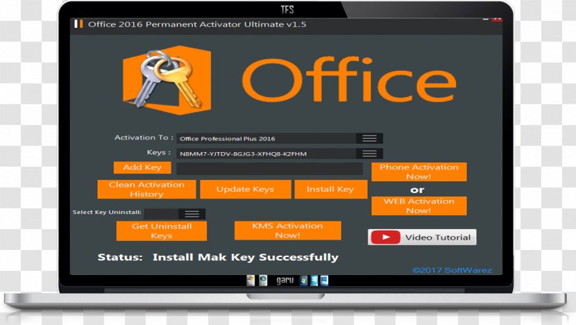 Microsoft Office 2016 Product Activation Key Computer Software - Program Transparent PNG