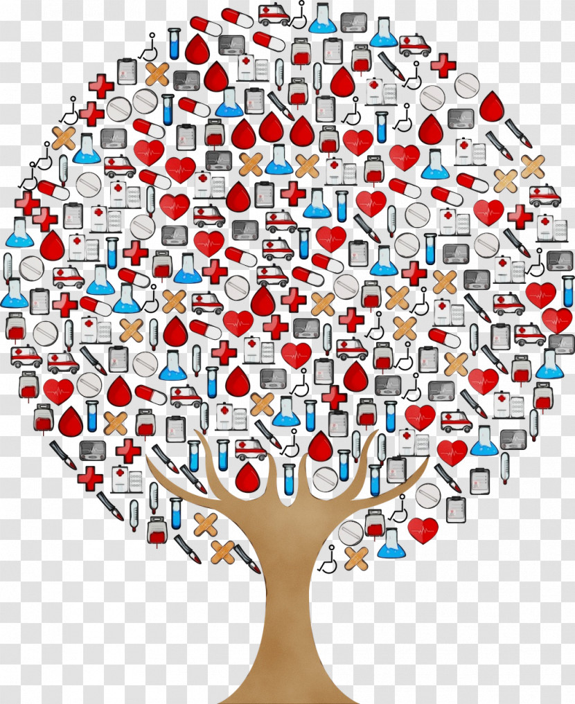 Line Heart Tree World Transparent PNG