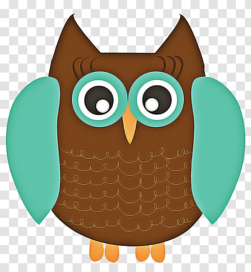 Owl Cartoon Bird Of Prey Clip Art Brown - Turquoise - Eastern Screech Transparent PNG