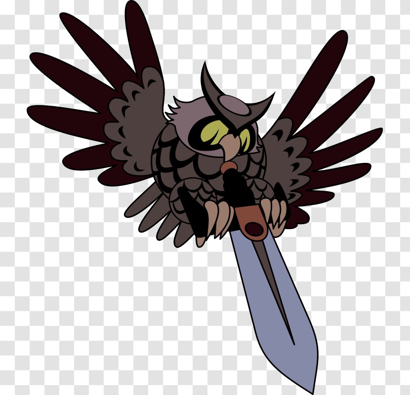 Owl Bird Sword Clip Art - Royaltyfree - Flying Transparent PNG