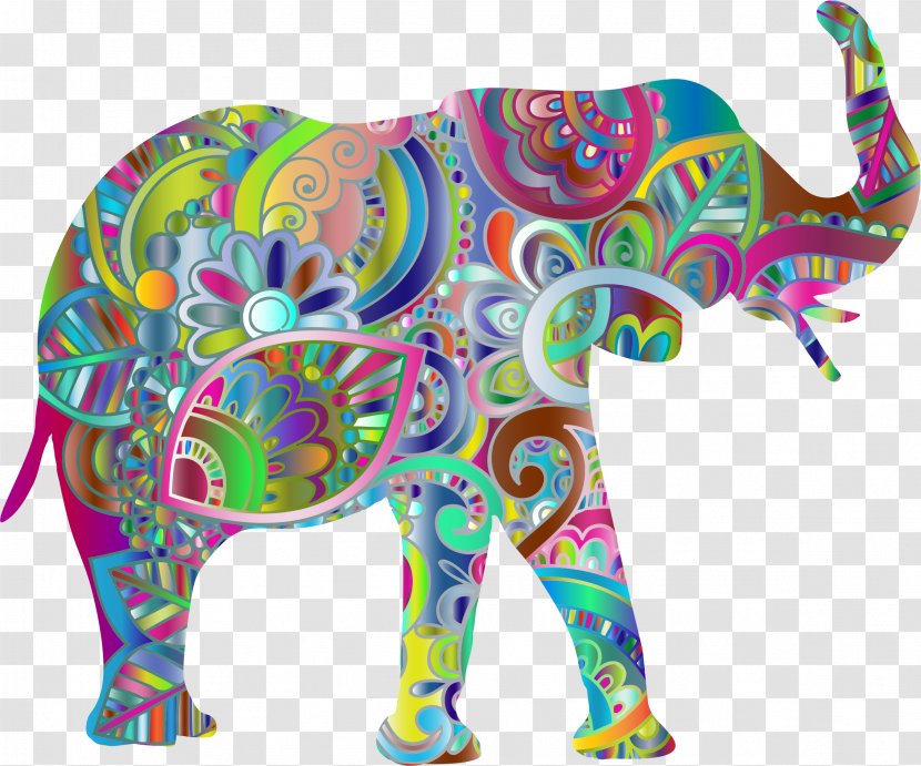 Clip Art Indian Elephant Openclipart Visual Arts - Wildlife - Elaphant Filigree Transparent PNG