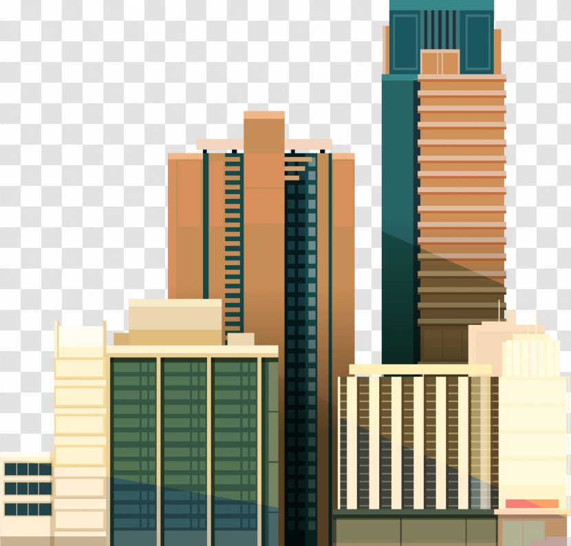 Building Landscape Illustration - Royaltyfree - Yellow City Transparent PNG