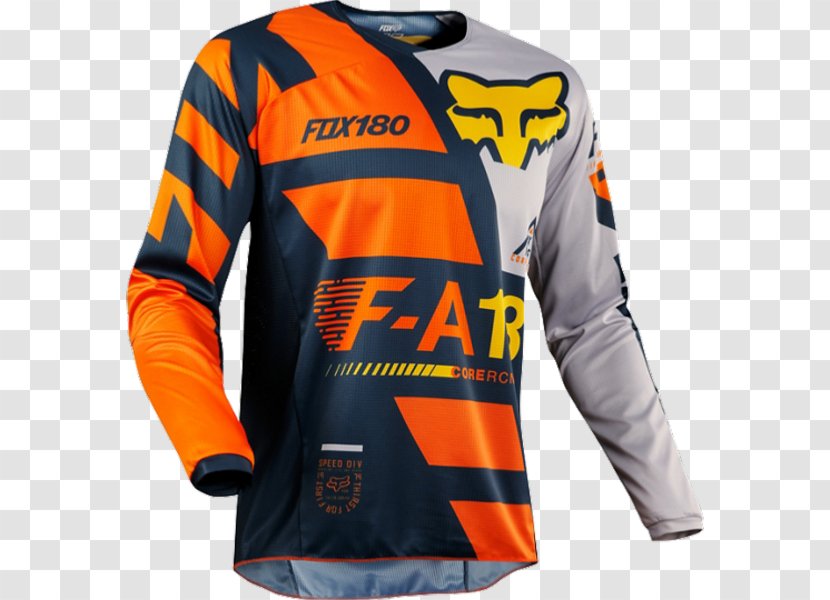 Jersey Fox Racing Motocross Sport Pants - Sleeve - Orange Cross Transparent PNG