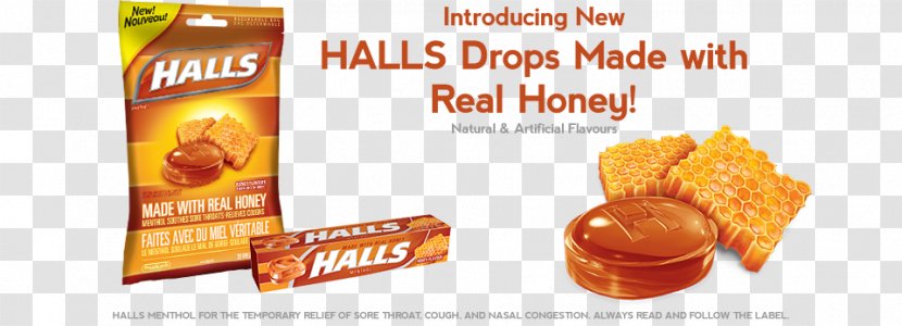 Halls Vegetarian Cuisine Food Throat Lozenge Honey - Oreo - Drops Transparent PNG