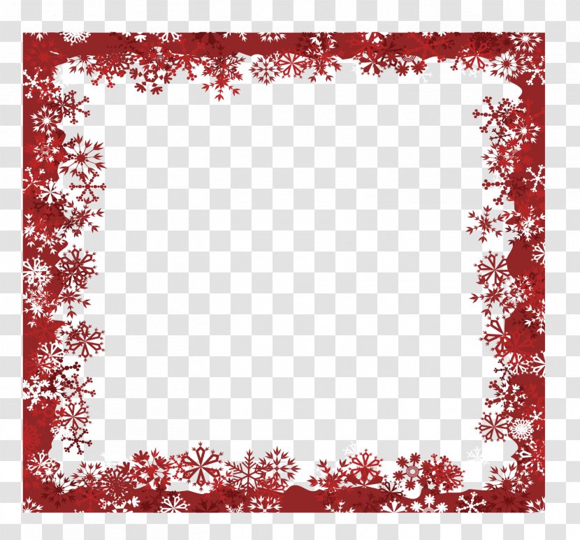 Snowflake Christmas Red - Snow - Creative Real Border Transparent PNG