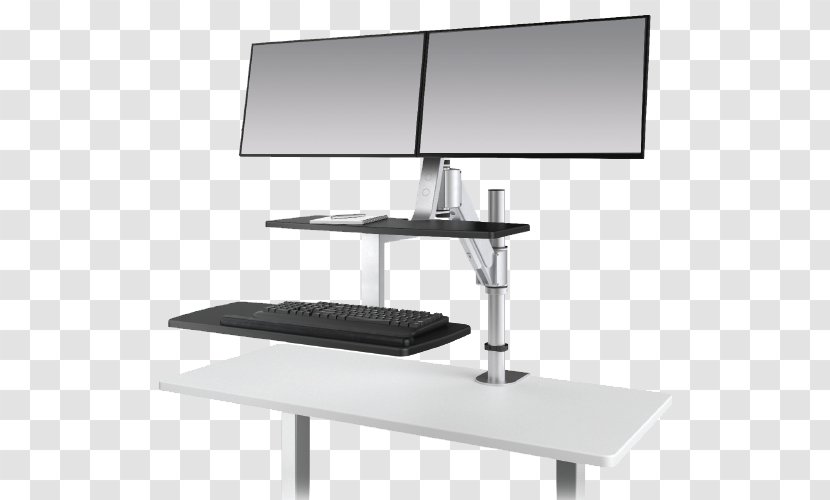 Sit-stand Desk Standing Workstation Sitting - Multimonitor - Human Factors And Ergonomics Transparent PNG