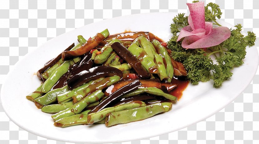 Chinese Cuisine Zakuski Vegetarian Cowpea - Pixel - A Burst Eggplant Beans Transparent PNG