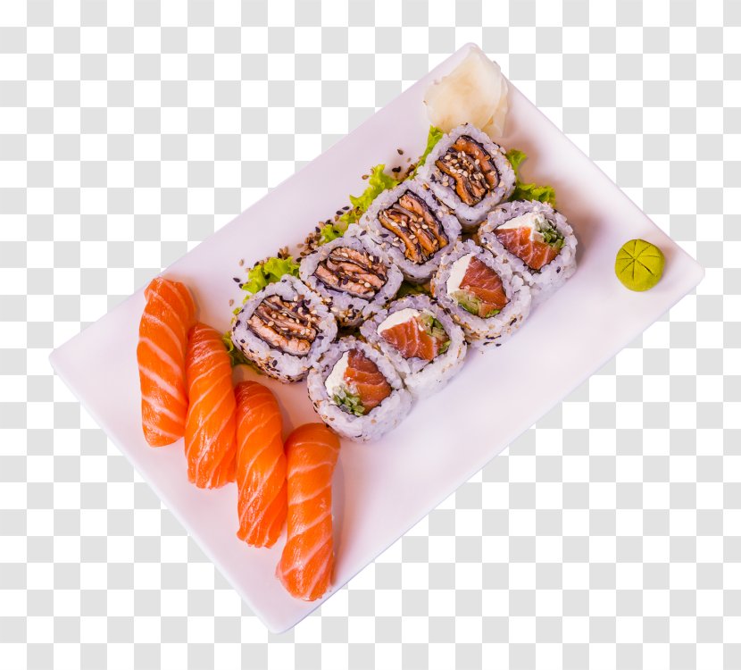 California Roll Sashimi Gimbap Smoked Salmon Sushi - Japanese Cuisine Transparent PNG