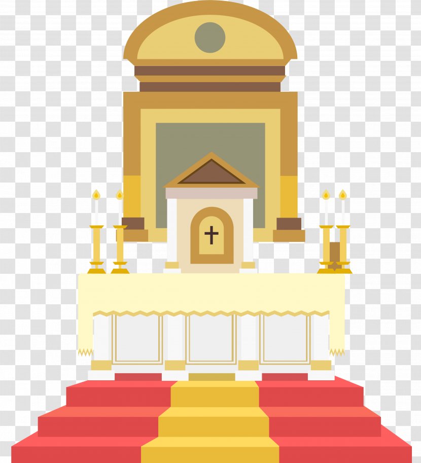 Altar In The Catholic Church Illustration - Romanesque Architecture - Prayer Station Transparent PNG