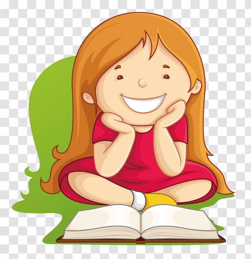 Clip Art Vector Graphics Book Girl Reading: A Novel Illustration - Smile Transparent PNG