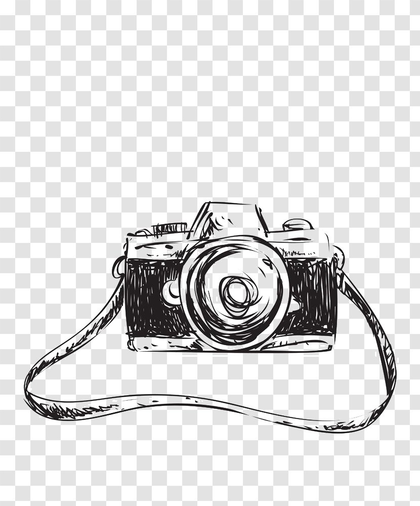 Drawing Camera Sketch - Silver - Creative Pull Away Transparent PNG