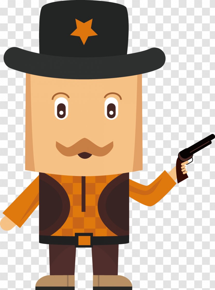 ICO Cowboy American Frontier Download Icon - Cartoon - Police Gun Transparent PNG