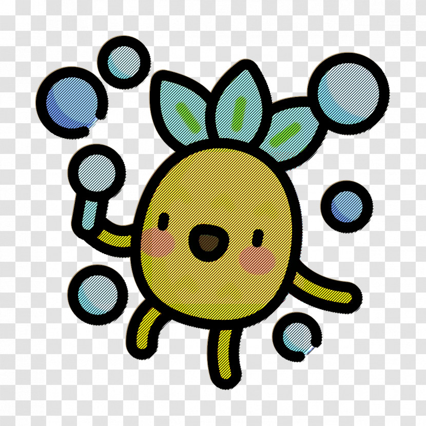 Fun Icon Pineapple Character Icon Bubbles Icon Transparent PNG