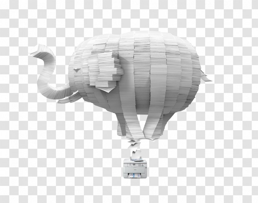 Digital Art Concept Illustration - Creative Elephant Printer Paper Transparent PNG