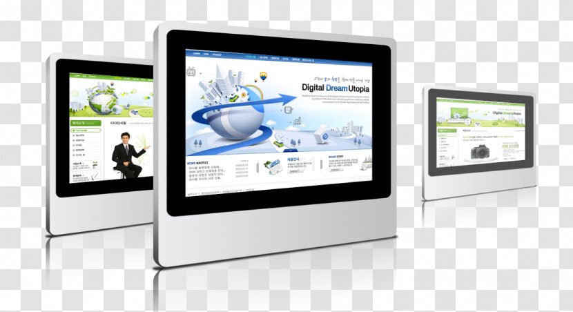 Multimedia Advertising - Display Device - Free Presentations Billboard Pull Material Transparent PNG