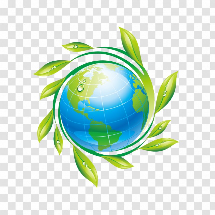 Euclidean Vector Illustration - Planet - Earth And Leaves Transparent PNG
