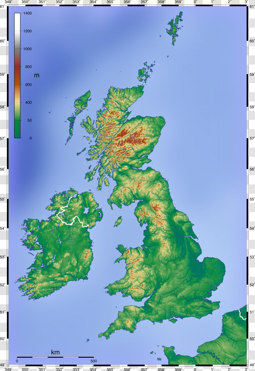 England British Isles Topographic Map Physische Karte - Tree - United Kingdom Transparent PNG