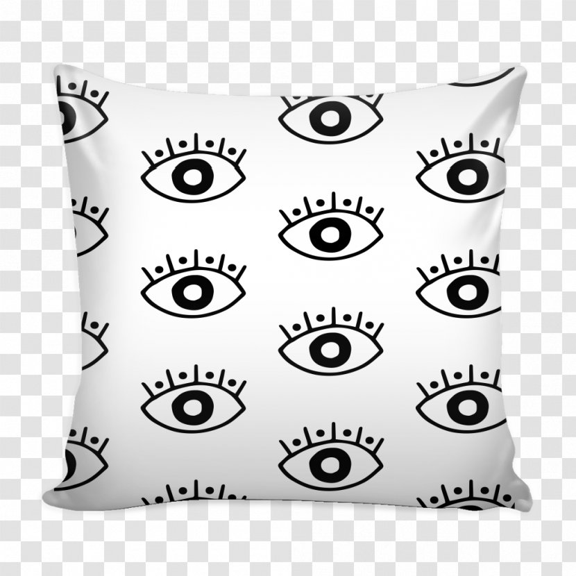 Throw Pillows Cushion Eye Pillow Drawing - Black And White - Cover Eyes Transparent PNG