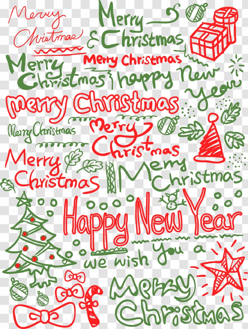 Happy New Year - Tree - Merry Christmas Background Letters Transparent PNG