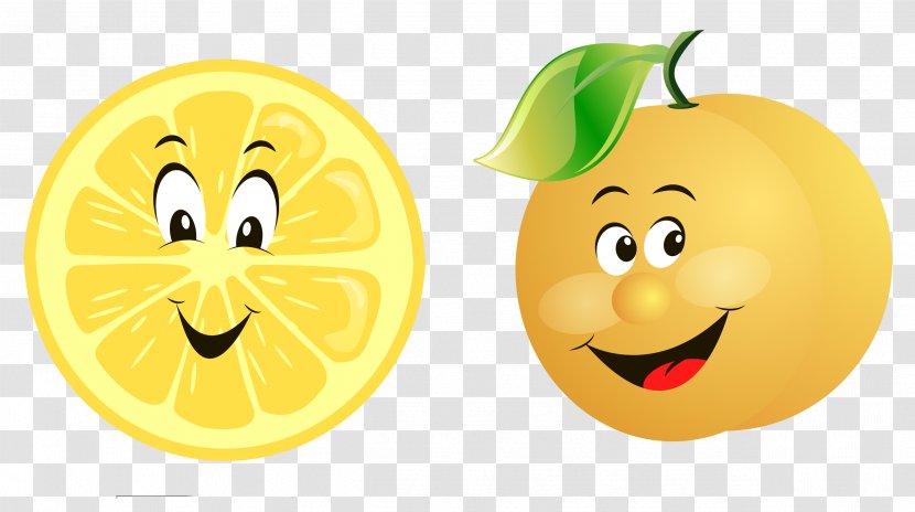 Fruit Vegetable Cartoon - Citrus - Hand Painted Orange Lemon Collection Transparent PNG
