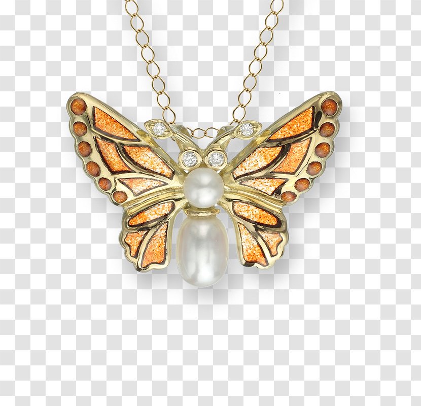 Butterfly Charms & Pendants Necklace Gemstone Gold - Pollinator Transparent PNG