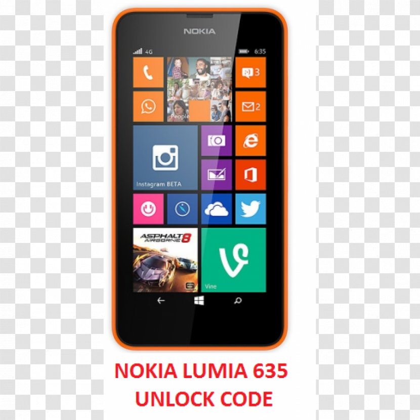 Nokia Lumia 630 530 635 XL - Telephony - Network Code Transparent PNG