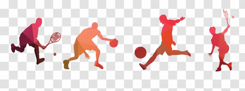 Sport Football Silhouette - Red - Playing Basketball Badminton Transparent PNG