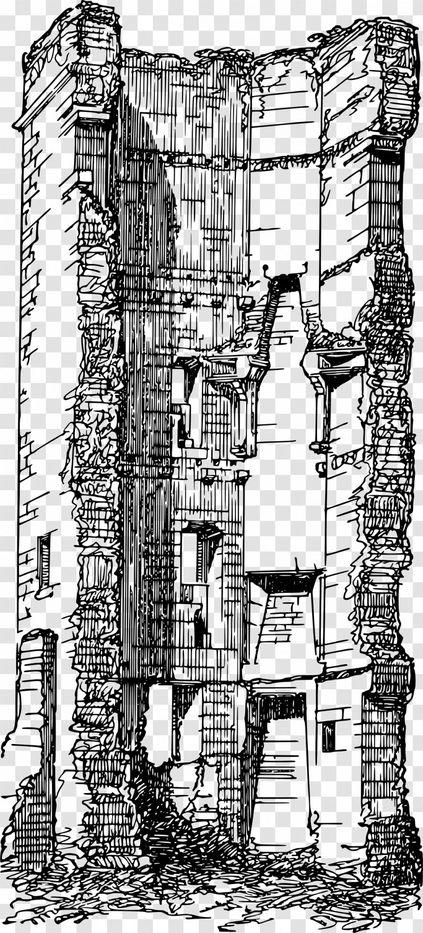 Drawing Tower Ruins Visual Arts Clip Art Transparent PNG