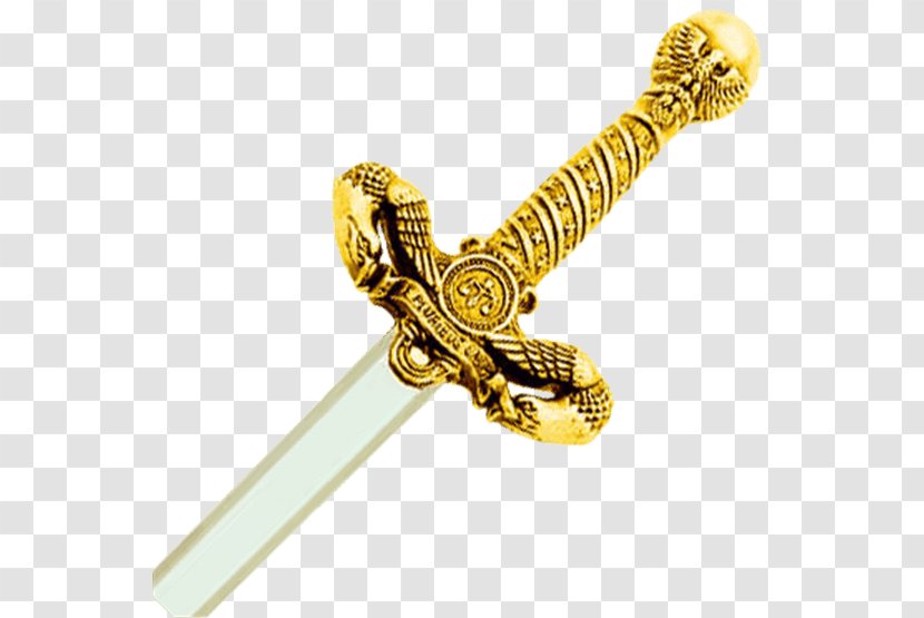Weapon Sword 01504 Metal Body Jewellery - Gold Figures Transparent PNG