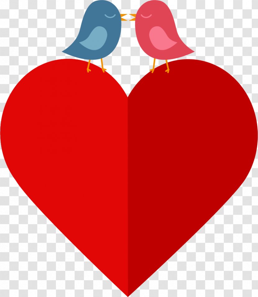 Bird Love Romance - Flower - Red Birds Transparent PNG