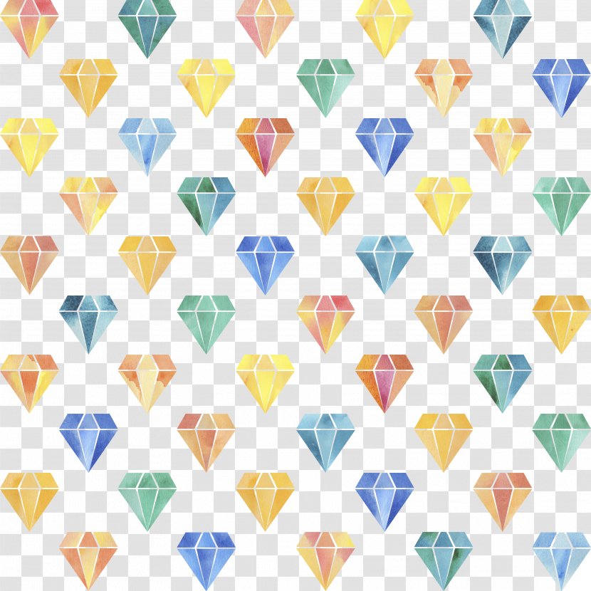 Watercolor Painting Beach Apartment Pattern - Point - Diamond Color Shading Transparent PNG