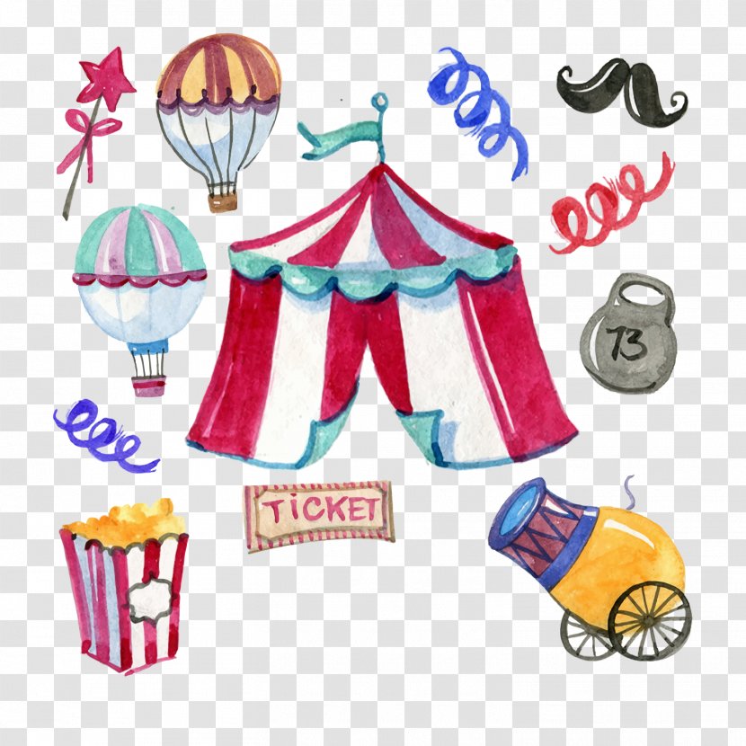 Circus Watercolor Painting Graphic Design - Television - Elements Transparent PNG