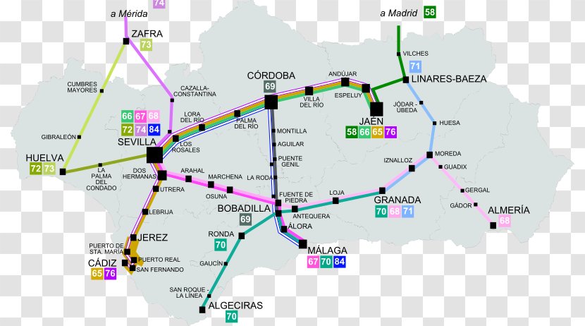 Antequera Málaga Media Distancia Utrera Transporte En Andalucía - Site Map - Renfe Operadora Transparent PNG