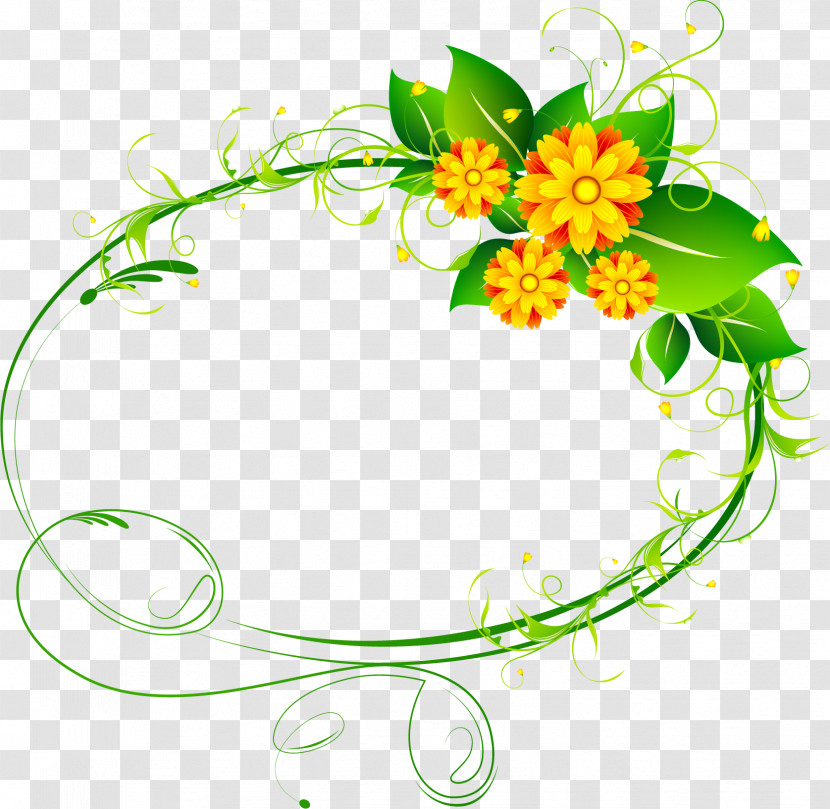 Flower Oval Frame Floral Oval Frame Transparent PNG