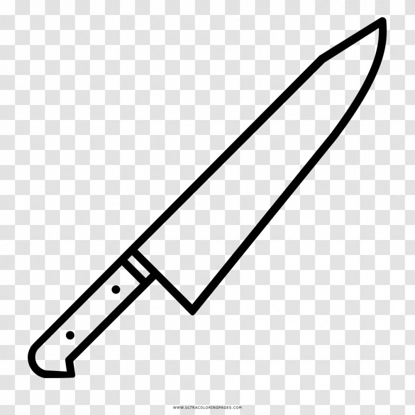 Chef's Knife Drawing Kitchen Knives - Black And White Transparent PNG