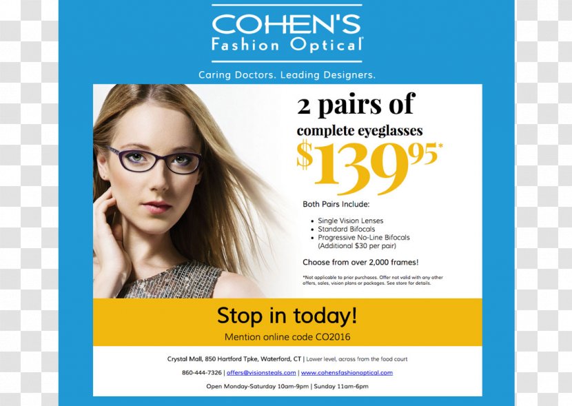 Graphic Designer Poster Cohen's Fashion Optical - Printing - Landing Page Transparent PNG