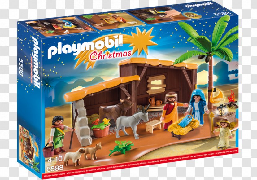 Nativity Scene Christmas Playmobil Toy Santa Claus - Market Transparent PNG