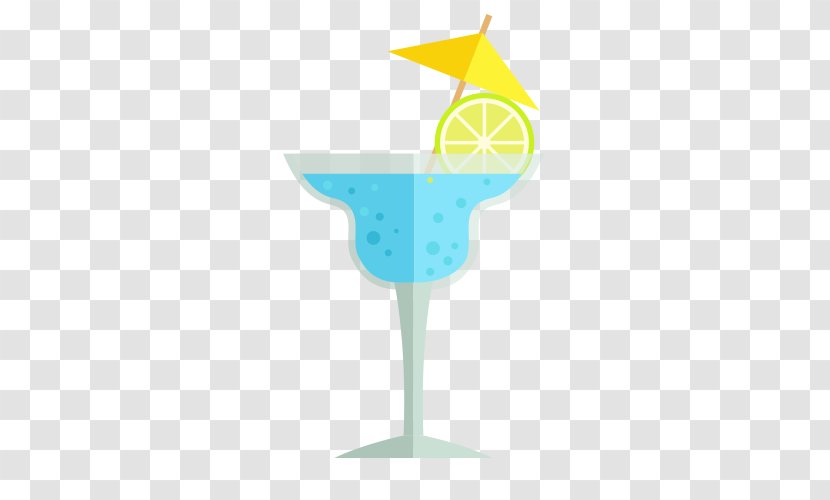 Blue Hawaii Cocktail Martini Glass - Partial Flattening Creative Summer Cocktails Transparent PNG