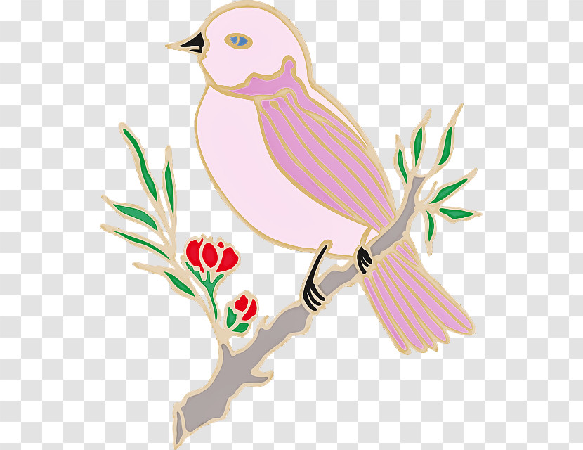 Bird Branch Beak European Robin Perching Bird Transparent PNG