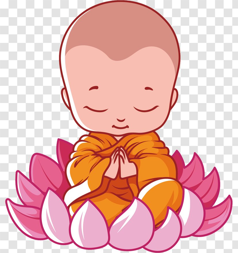 Vesak Buddhism Cartoon Buddhas Birthday - Vector Child Seat Lotus Figures Transparent PNG