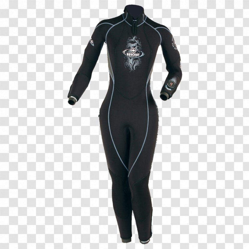 Wetsuit Beuchat Underwater Diving Scuba Swimsuit - Personal Protective Equipment - Diver Transparent PNG
