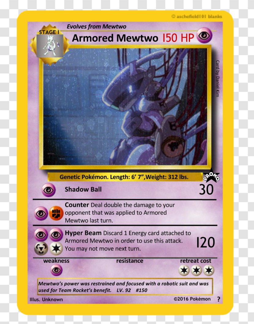 Mewtwo Pokémon Trading Card Game Playing Metagross - Team Rocket - Customization Transparent PNG